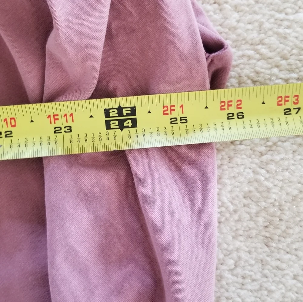 We The Free Pink Mauve Slouchy Oversized Cropped V Neck Top Size S